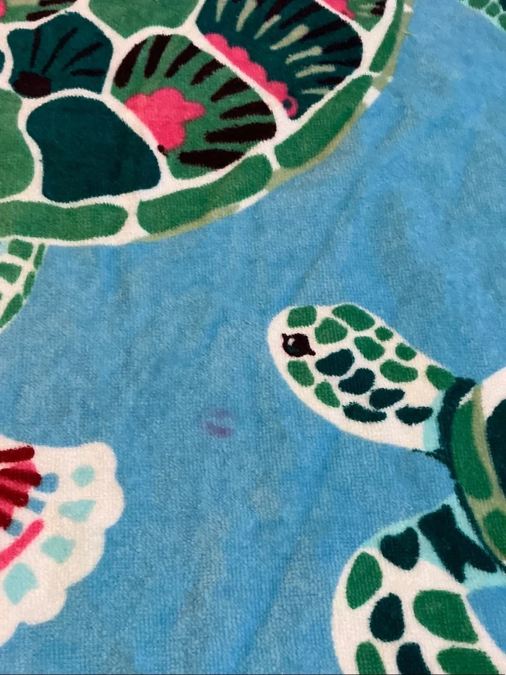 Vera Bradley Sea Turtle Beach Towel in Aqua, Green & Pink